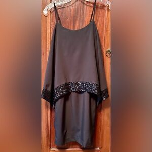 NWT GIANNI BINI Black Wellborn “All That Glitters” Sequin Hem Dress S